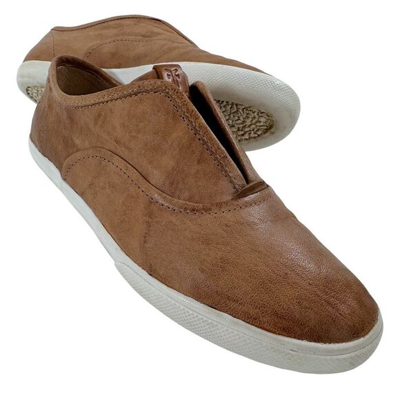 Frye Maya CVO Slip-on Distressed Tan Leather Sneakers Women’s Size 7 - Picture 1 of 9